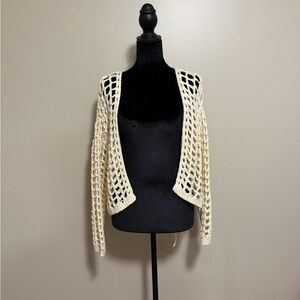 Open-Knit Cream Cardigan
